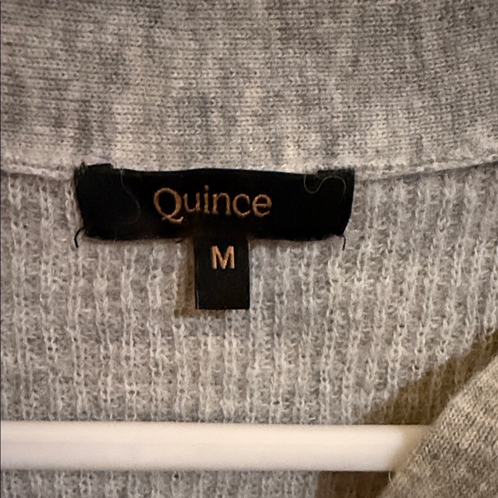 Quince Light Gray Ribbed Button-Front Cardigan - Picture 2 of 2
